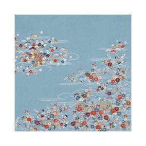 【送料無料・桐箱入】正絹の風呂敷 徳川美術館コレクションふろしき 中色縮緬地御所解文小袖68cm (なかいろちりめんじごしょどきもんこそで) 風呂敷専門店・唐草屋