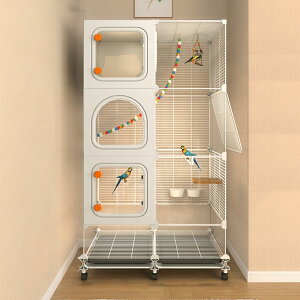 鳥かご 鳥籠DIY 暗号化された金属製鳥籠インコ用ケージ 鳥かご インコ、 キャスターとアクセサリー付き 透明ドア 観察しやすい (70*35*102cm)