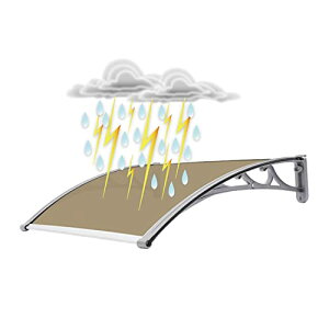 屋根 ひさし 庇 後付け 雨よけ 玄関ひさし 窓オーニング テラス屋根雨雪保護 梅雨対策 パティオ日除け 日焼け対策 窓の屋根 PC耐久ボード アルミ合金ブラケット 頑丈で耐久性 組み立てが簡