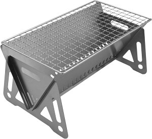 バーベキューグリル コンパクト 折りたたみ 折り畳み 焚火台 バーベキュー BBQ ステンレス アウトドア キャンプ 軽量 ソロキャン 便利 収納袋付き