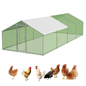 鶏小屋 屋外 大型 鶏舎 耐候性大型 鶏かご 鶏用 チキンペン 大きな鶏小屋防雨 鶏小屋スパイア ウォークイン 鶏肉ケージ ヘンハウス 屋根カバー付き 屋外 裏庭 農場用 鶏 アヒル ガチョウ ウ