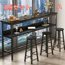 楽天市場】ダイニングテーブルセット 4人掛け（カウンターテーブル 