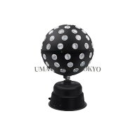 LEDミラーボールライト プロ仕様9色変化 360度回転 リモコン操作 音声同期機能搭載 ブラックコンパクトサ…