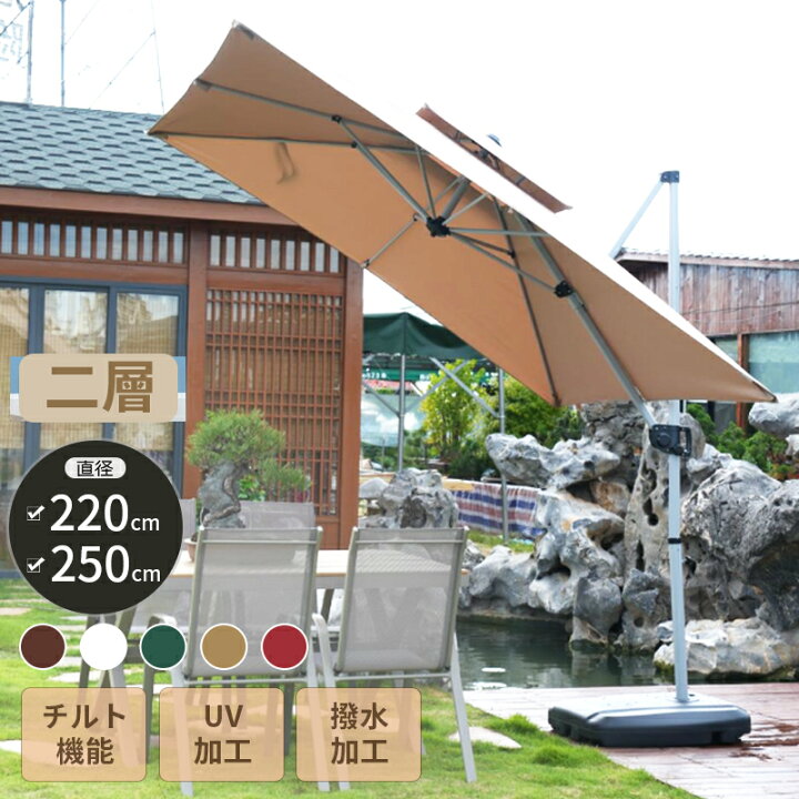楽天市場】パラソル ガーデンパラソル 220/250cm パラソルカバー 風に 