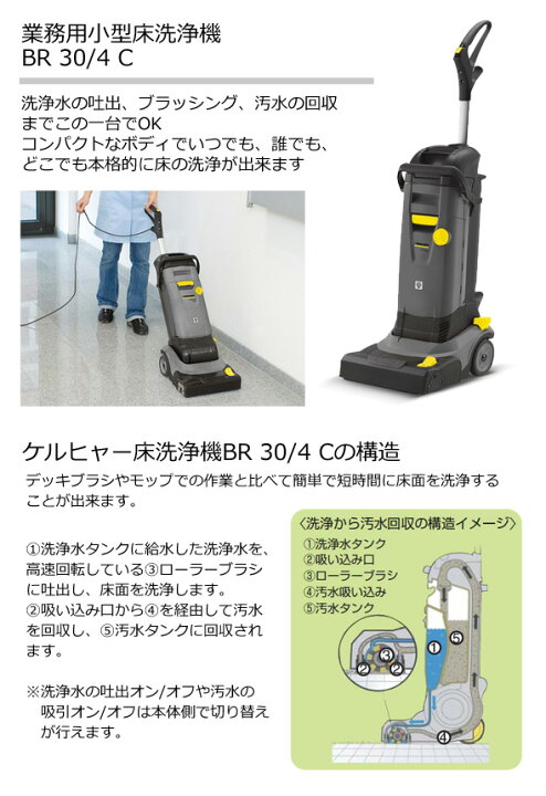 楽天市場】【公式】業務用小型床洗浄機 BR 30/4 C（ケルヒャー KARCHER 