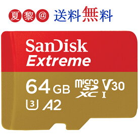 ●全品ポイント10倍！マラソン限定●64GB microSDXCカード マイクロSD SanDisk サンディスク Extreme UHS-I A2 U3 V30 R:170MB/s W:80MB/s Nintendo Switch動作確認済 海外パッケージ品 SDSQXAH-064G