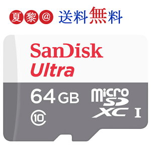 microSDXC 64GB TfBXN SanDisk UHS-I 100MB/s U1 microSDJ[h SDSQUNR-064G COpbP[Wi