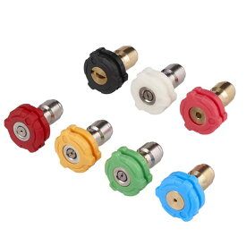 【持ち運び簡単！7つ収納★セット】高圧洗浄機 ノズル7つ収納 車 庭 掃除用 ノズルチップ交換用 クイック接続 1/4インチ 洗車 地面 農具清掃 工事現場 収納便利