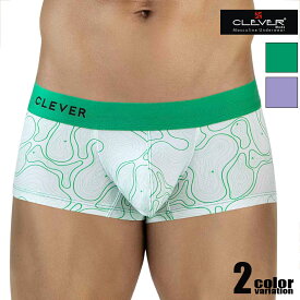メンズボクサー CLEVER/クレバー MAZE LATIN BOXER トポグラフィック 等高線 柄 男性下着 メンズ パンツ ボクサーパンツ ローライズ 立体縫製