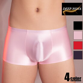 メンズボクサー DEEP NOVA/ディープノバ サテン調光沢 立体縫製　ボクサーパンツ 凸フロント 男性下着 メンズ
