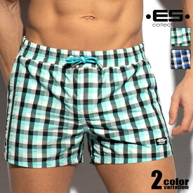 EScollection/イーエス・コレクション SQUARED SWIM SHORTS スイムウェア サーフパンツ ボードショーツ メンズ水着 海水パンツ 海パン 男性水着 ビーチウェア