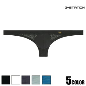 【G-Station/ジーステーション】サラサラスケスケシースル　モッコリTバック メンズ 男性下着 ストレッチ セクシー 透け 無地 軽量 薄手