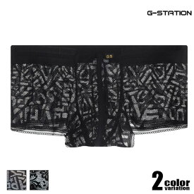 G-Station/ジーステーション 総レース POPパターン ボクサーパンツ メンズ 男性下着 立体縫製 透け シースルー フラワー