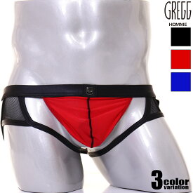 GreggHomme/グレッグ・オム RING MY BELL JOCK フェイクレザー メッシュ リング Yバック　ジョックストラップ　男性下着　メンズ　パンツ　セクシー