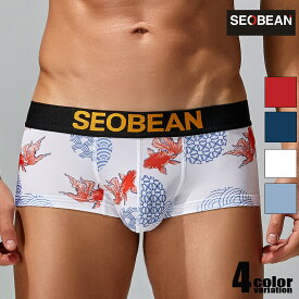 ボクサーパンツ メンズ SEOBEAN/セビン ボクサーパンツ　男性下着　メンズ　パンツ 鯉 金魚 魚 水辺 和風