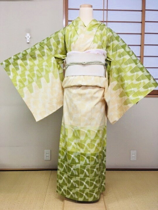 楽天市場】510-紬訪問着ー杉浦晶子氏製作 “薫風” 国画会正会員 吉野 