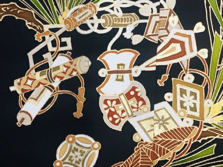 楽天市場】798 手描き友禅黒留袖 正絹黒留袖 新品未仕立て品 仮絵羽 