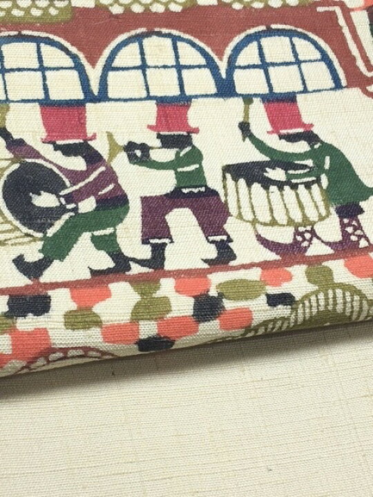楽天市場】884 [お仕立て付き] 型絵染紬九寸名古屋帯 関美穂子 「水辺 