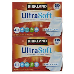 KIRKLAND J[Nh VOl`[ Ultra Soft Premium Fabric Softener Sheet _ V[g 250×2Zbg