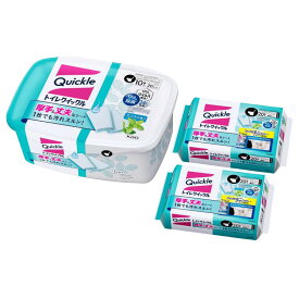 トイレクイックル トイレ用そうじシート 容器 10枚入 ミント 本体＋詰め替え20枚入り×2個 セット