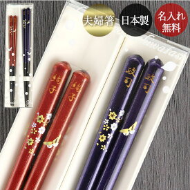 【20％OFF】 夫婦箸 名入れ おしゃれ 日本製 国産 若狭塗 蝶もよう 2膳 ペア セット ギフト クリアケース入り 箱入り かわいい 結婚祝い ギフト お箸 おはし 名前入り 両親 入籍祝い 還暦祝い お土産 海外 高級 記念品 20key