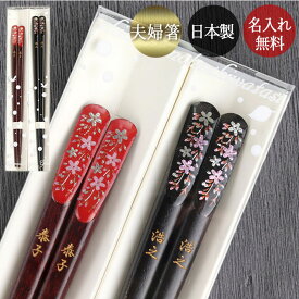 【20％OFF】 夫婦箸 名入れ おしゃれ 日本製 若狭塗 天削げ箸 桜 2膳 ペア セット クリアケース入り 箱入り めおと箸 結婚祝い ギフト お箸 おはし 名前入り 誕生日 両親 入籍祝い いい夫婦の日 還暦祝い お土産 海外 高級 記念品 20key