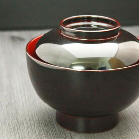 雑煮椀 フタ付き 黒塗り内朱 越前漆器 日本製 直径約13cm 1客 おしゃれ 国産 雑煮 椀 蓋 付き フタ ふた 漆塗り 木合 うるし 吸物椀 お 雑煮 椀 木製椀味噌汁 椀 慶弔 法事 法要