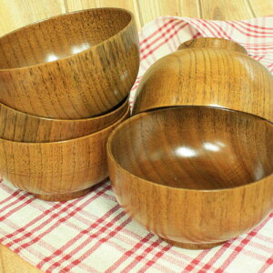 送料無料 どんぶり 木目 約14cm 5客セット トン汁 豚汁 とん汁 具沢山味噌汁 お椀 椀 わん かわいい 木製 木のお椀 おしゃれ まとめ買い 【20off】