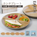 皿 プレート 食洗機対応 電子レンジ対応 日本製 木目調 抗菌ランチプレート アースカラー くすみカラー 食器 抗菌加工 割れない 軽量 軽い 北欧 おしゃれ かわいい EARTH 木目 ランチプレート 丸 ラウンド スタッキング