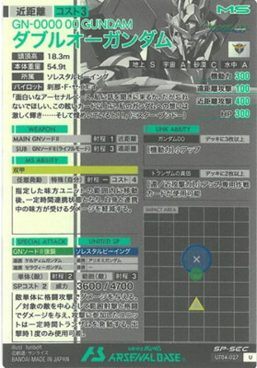 楽天市場】機動戦士ガンダム アーセナルベース UT04-027 ダブルオー 