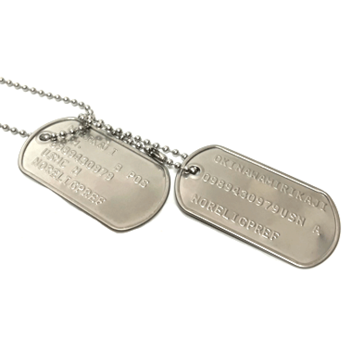 楽天市場】DOGTAG ドッグタグ 認識票 2枚 サイレンサー無し : 沖縄ミリカジ