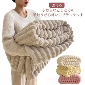 エコファー もこもこ マイクロファイバー フランネル とろとろ インテリア ブランケット 秋 春 掛け毛布 ダブル 軽量 ふわふわ 北欧 毛布 あったか 洗える