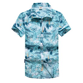 父の日 アロハシャツ メンズ 大きいサイズ パームツリー ヤシの木 半袖 シャツ おしゃれ トップス ハワイアン ボタニカル 開襟シャツ st33