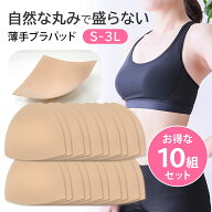 ブラパッド カップ パット 薄手 三角 自然 盛らない 10セット 大きいサイズ 小さいサイズ 柔らか ソフト …