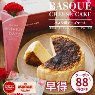 【早割88円クーポンあり！】＼母の日特別仕様／ バスク風 チーズケーキ プレーン 4号サイズ( 直径約12cm …