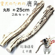 鹿の角 犬 25cm 丸型 2本セット 鹿角 長持ち 国産 北海道 天然 エゾ鹿 角 玩具 ガム デンタルケア 歯磨き…