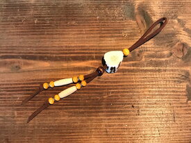 鹿角チャーム　黄　イエロー　鹿角　鹿の角　アクセサリー　チャーム　お守り　ハンドメイド
