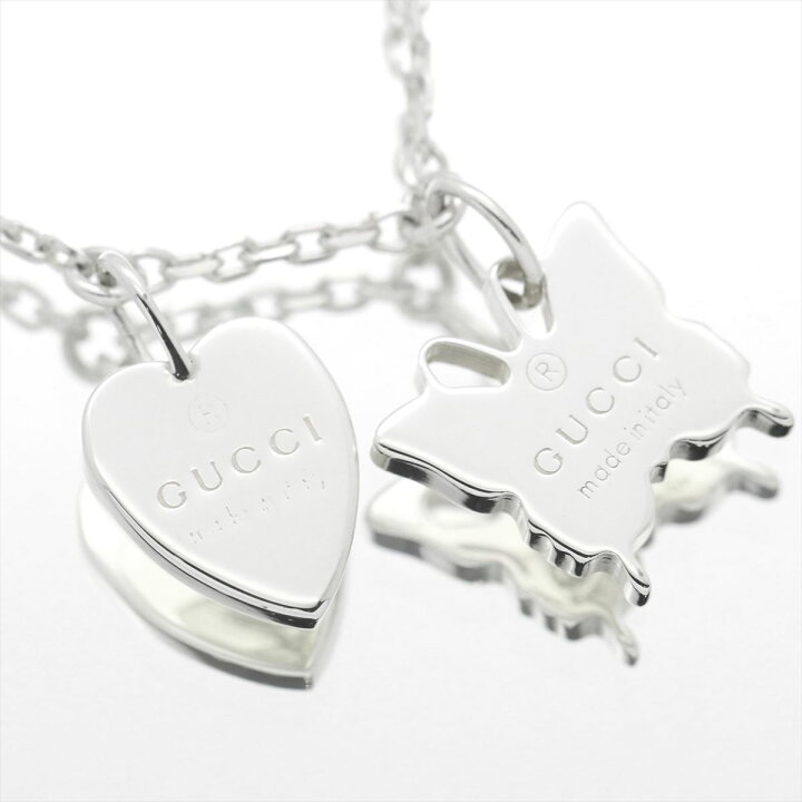 楽天市場】【動画有】グッチ GUCCI バタフライ ハート ネックレス 
