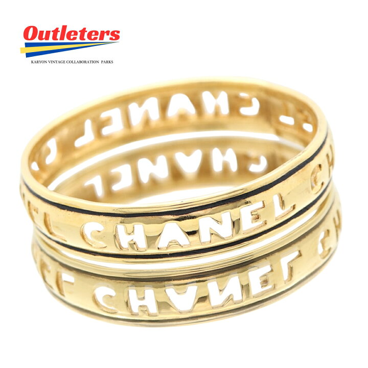 楽天市場】【動画有】シャネル CHANEL バングル ロゴ ゴールド メタル 