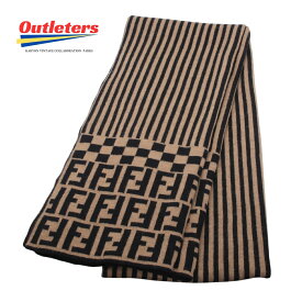 フェンディ FENDI ズッカ マフラー メリノウール100％ レディース 女性 メンズ 男性 【中古】