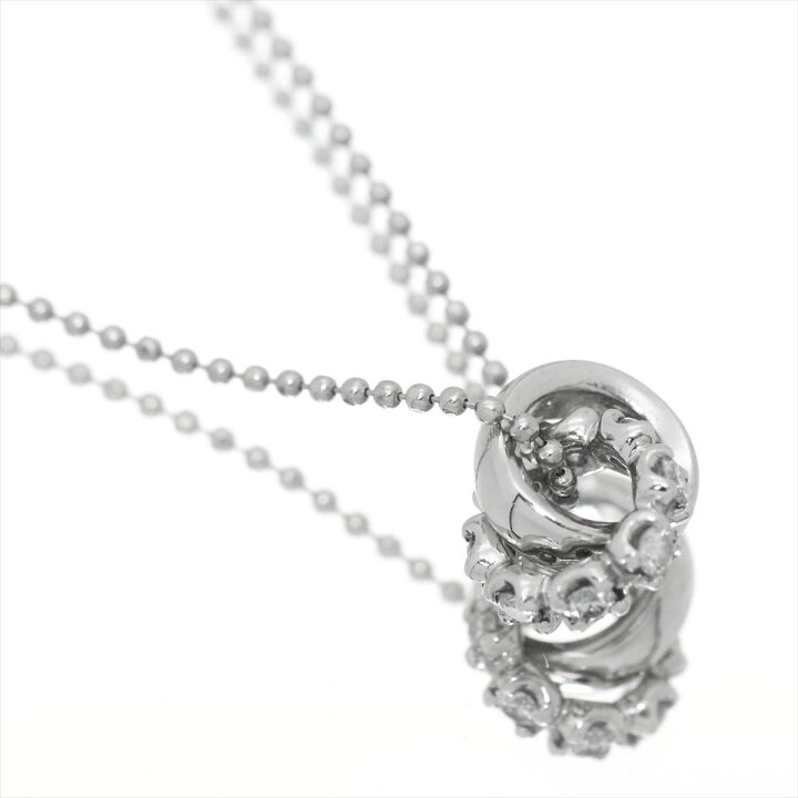 4℃ ネックレス ダブルループ ダイヤモンド Pt850 プラチナ 