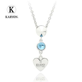 【ギフト品質】グッチ GUCCI ネックレス レディース ハート カラーストーン スイング ペンダント ブルー 青 シルバー Ag925 325871 J21A0 8183 女性 彼女 妻 ジュエリー アクセサリー 誕生日 記念日 プレゼント ギフト 20代 30代 40代 50代【動画】【中古】