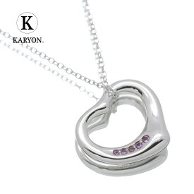 【ギフト品質】ティファニー Tiffany&Co ネックレス オープンハート ペンダント 16MM 5P ピンクサファイヤ シルバー Ag925 エルサペレッティ レディース 女性 彼女 妻 ハート ジュエリー アクセサリー 誕生日 プレゼント ギフト 20代 30代 40代 50代【動画】【中古】