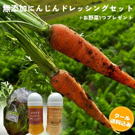 無添加にんじんどれっしんぐセット お野菜付き　150ml 2本セット 送料込み クール便 無添加 手作り 農家 にんじんたっぷり 贅沢 ドレッシング まるまる ぐるぐる おまけ付き プレーン ヨーグルト