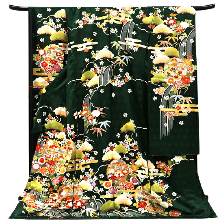 楽天市場】振袖 販売 久保耕 京友禅 仕立て付き 緑 新品 購入 古典柄