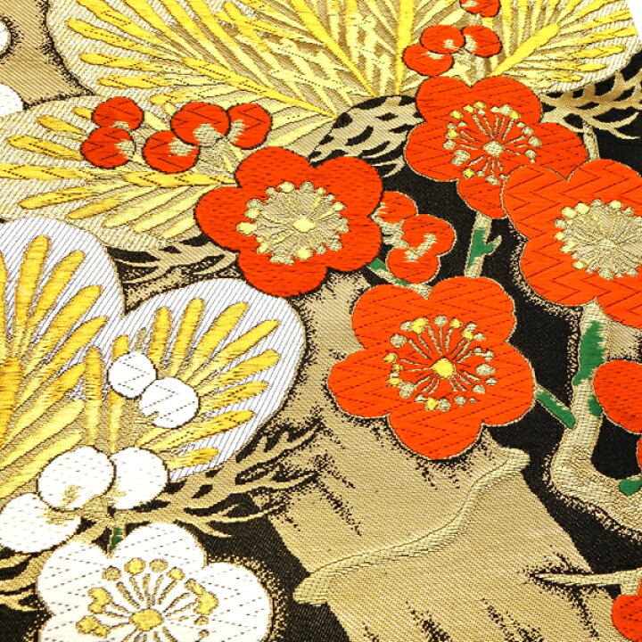 楽天市場】絲屋善創 袋帯 振袖用 仕立て付き 黒 正絹 松竹梅 新品 購入 