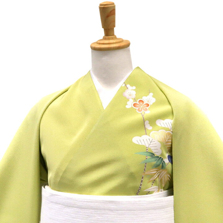 楽天市場】付下 訪問着 黄緑 仕立て付き 十日町有名染匠 友禅 着物 未 