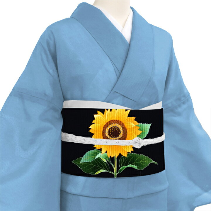楽天市場】夏名古屋帯 黒 仕立て付き 向日葵 蝶 絽名古屋帯 五泉 絽 