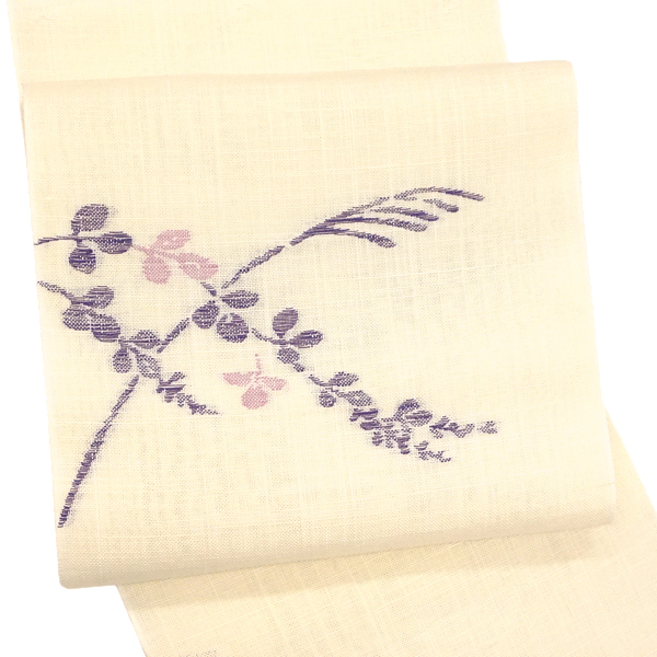 楽天市場】麻名古屋帯 七野 宮岸織物 仕立て付き 夏用 白色 アイボリー 
