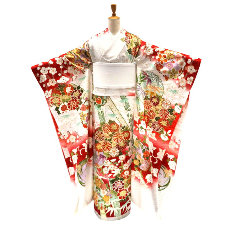 楽天市場】≪15%OFF/初売りSALE≫振袖 白赤 仕立て付き 十日町有名染匠 